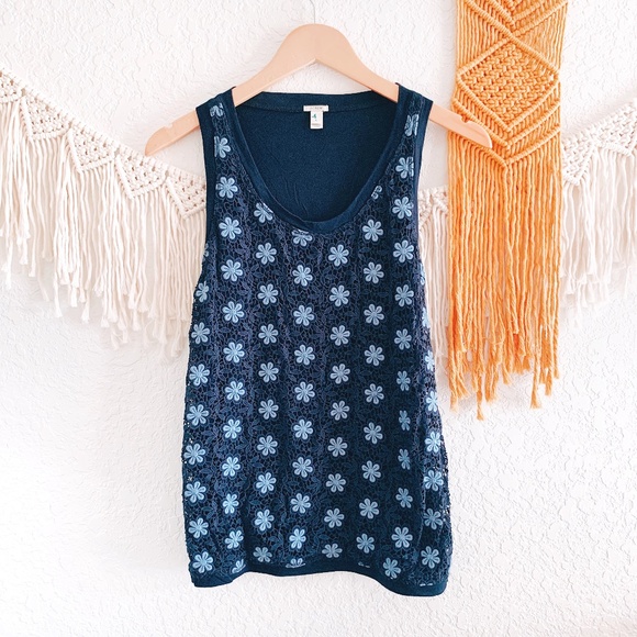 J. Crew Tops - J. Crew Flower Crochet Lace Tank Top